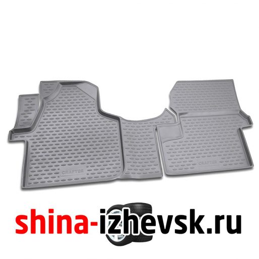 Коврик Autofamily коврик в салон полиуретановый серый для VOLLKSWAGEN Crafter 10/2008- , 2 шт. , серый) в Ижевске